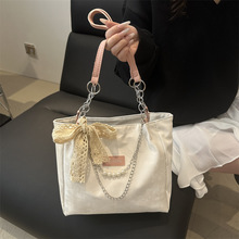 女包2025新款大容量韩版通勤时尚撞色拼接小众洋气甜美单肩托特包