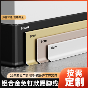 Self-adhesive aluminum alloy skirting line Metal 4cm 6/8/10cm foot line ultra-thin extremely narrow corner line foot line