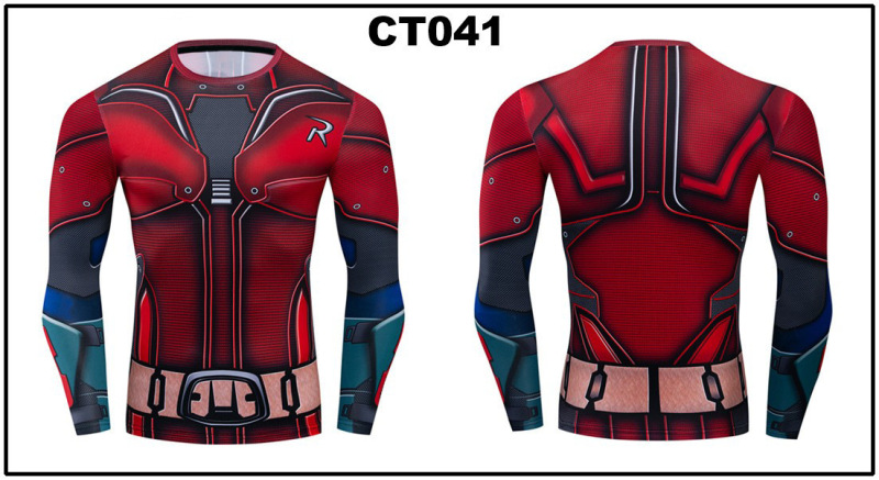 外国貿易アマゾンの爆発的なアベンジャーズ漫威DC同服運動フィットネス速乾服長袖tシャツ|undefined