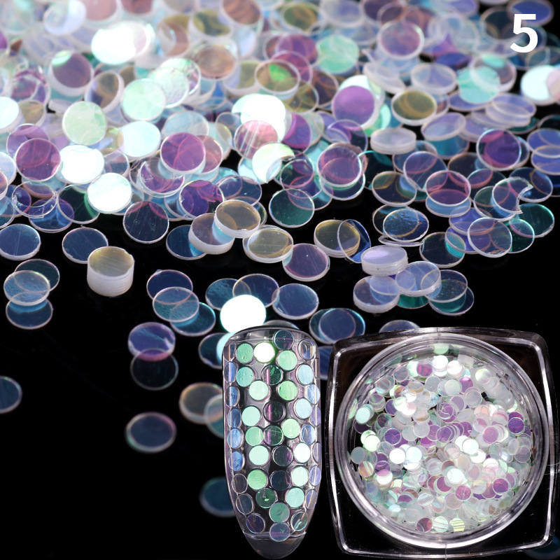 Joyería de uñas melocotón corazón redondo estrella de cinco puntas lentejuelas uñas de bricolaje textura láser brillo gradiente fototerapia de uñas