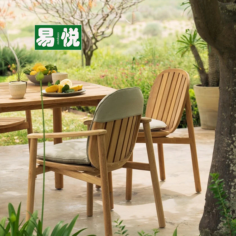 Mesa y sillas al aire libre Teca patio villa ocio madera maciza restaurante jardín balcón al aire libre mesa de comedor muebles