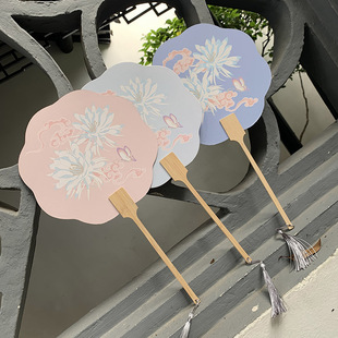 古风昙花一梦纸团扇古风团扇中国风团扇舞蹈扇汉服团扇摄影宫扇扇-阿里巴巴