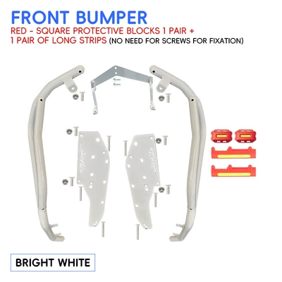 bars, modification – Motorcycle bumper - whiteenhanced-front-bumper-red-protective-block
