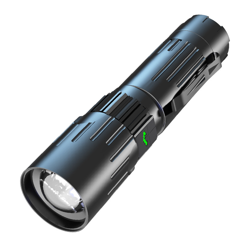 Fábricas transfronterizas directas linterna de luz superbrillante led zoom telescópico carga linterna al aire libre brillante al por mayor