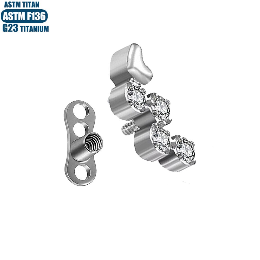 Pointed titanium steel lip stud product view
