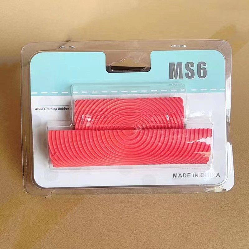 Pintura de vetas de madera Pintura de arte de impresión Pintura de madera Textura de pintura Herramienta de rallado Simulación de goma Cepillo de rodillo de vetas de madera