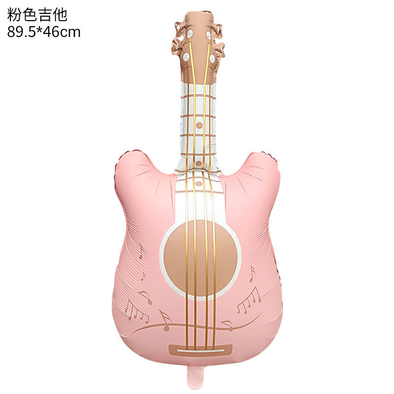 Globo de Aluminio con Forma de Guitarra Mate Estilo INS de Amazon, Luz de Caramelo en Forma de Estrella de Cinco Puntas, Decoraciones de Cumpleaños