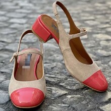 2026跨境新款外贸粉拼色磨砂休闲打扣单鞋 Shoes Whoale Bulk Pri