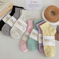 夏季薄款短襪女ins潮棉襪日系復古點子紗低幫短筒船襪夏天中筒襪