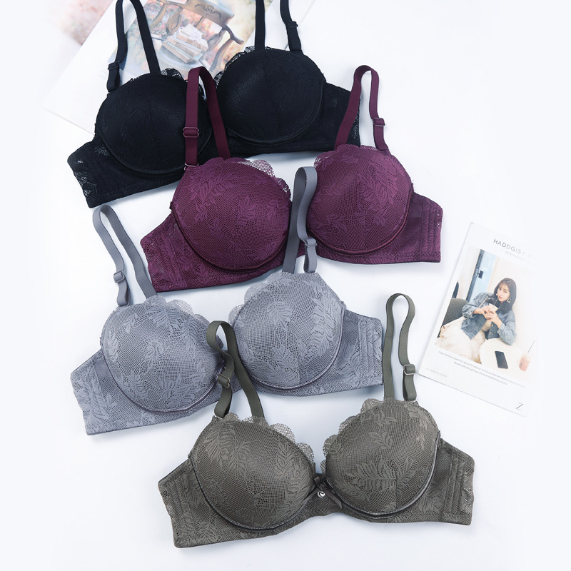 Pequeño pecho para reunir sexy damas sujetador delgado debajo de la banda gruesa de acero de la fábrica de ropa interior en stock sujetador del sudeste asiático