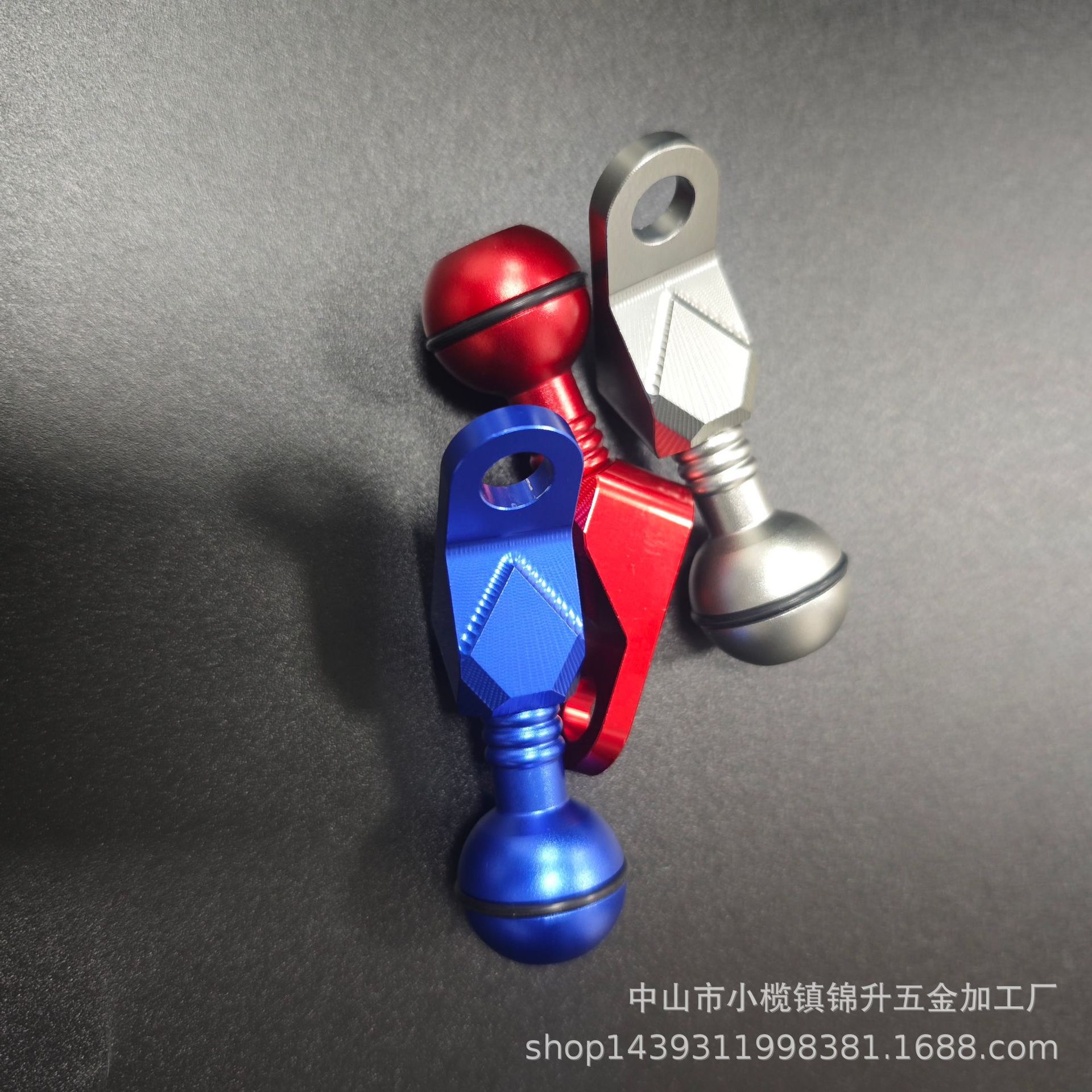 CNC加工摩托电动车后视镜铝合金球头手机固定支架五金零件加工