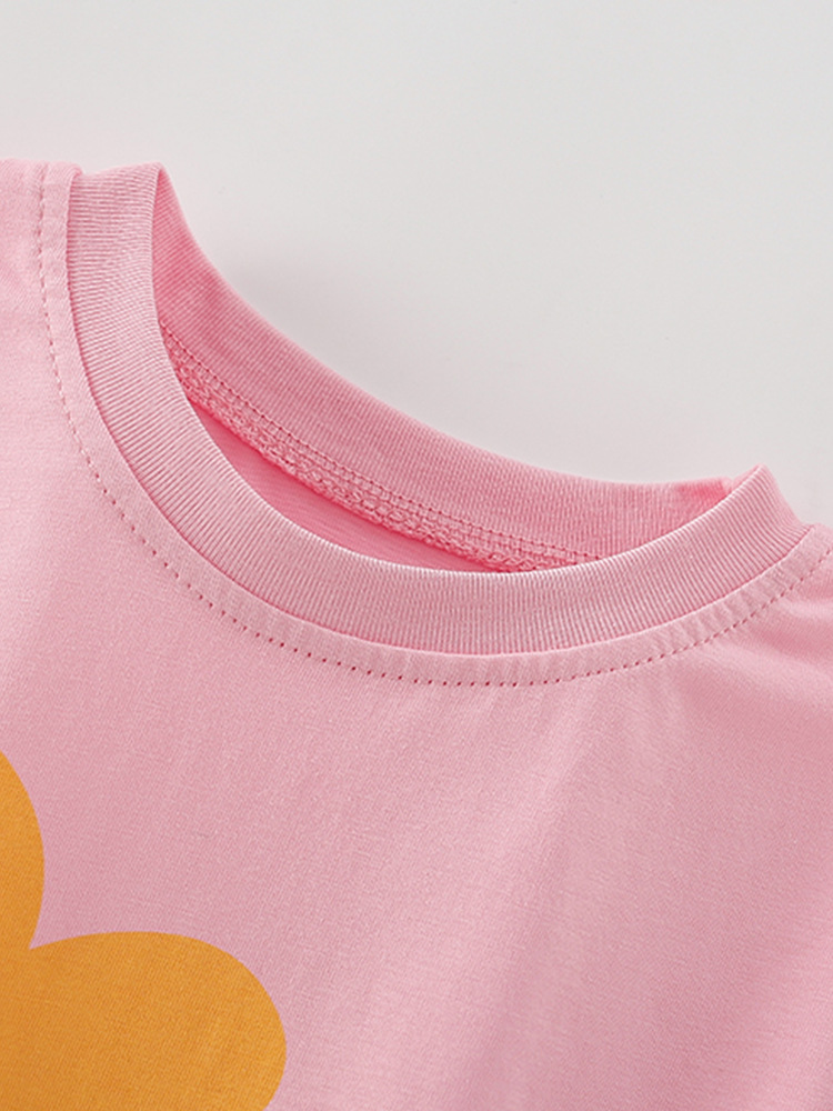 Traje de camiseta de niña malwee transfronterizo nuevo estilo de verano ropa de hogar para niños pequeños y medianos europeos y americanos lindo traje de dos piezas para niños