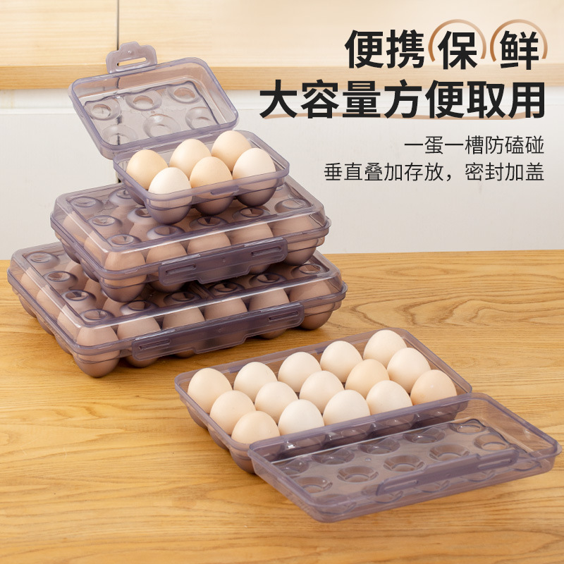 Caja de almacenamiento de huevos de grado alimenticio Caja de almacenamiento de huevos para refrigerador de cajón especial para el hogar Caja de preservación de cocina más caja de huevos de alta calidad