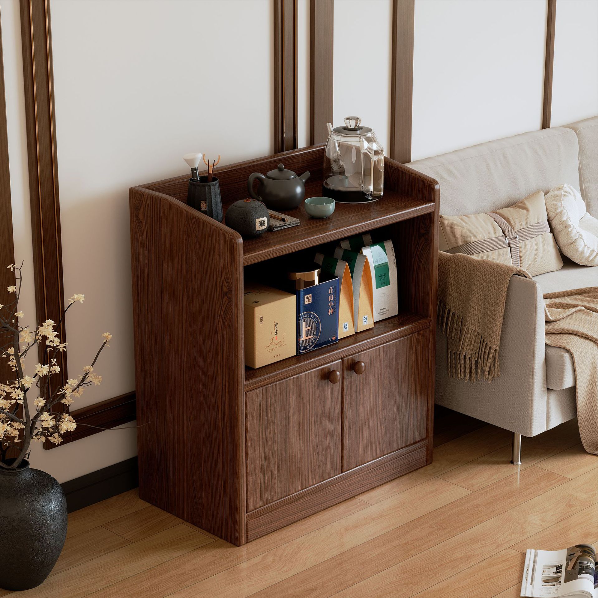 Tea Cabinet, Sofa Side Cabinet, Small Corner Cabinet, Living Room Sideboard, Small Coffee Table, Storage Cabinet, Storage Low Cabinet