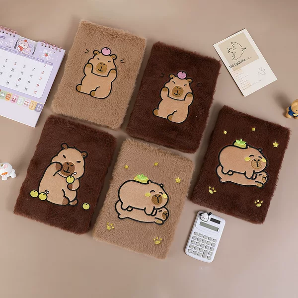 A5 Cute Cartoon Capibara Plush Notebook Kidsren's Handmade DIY Notebook Notepad