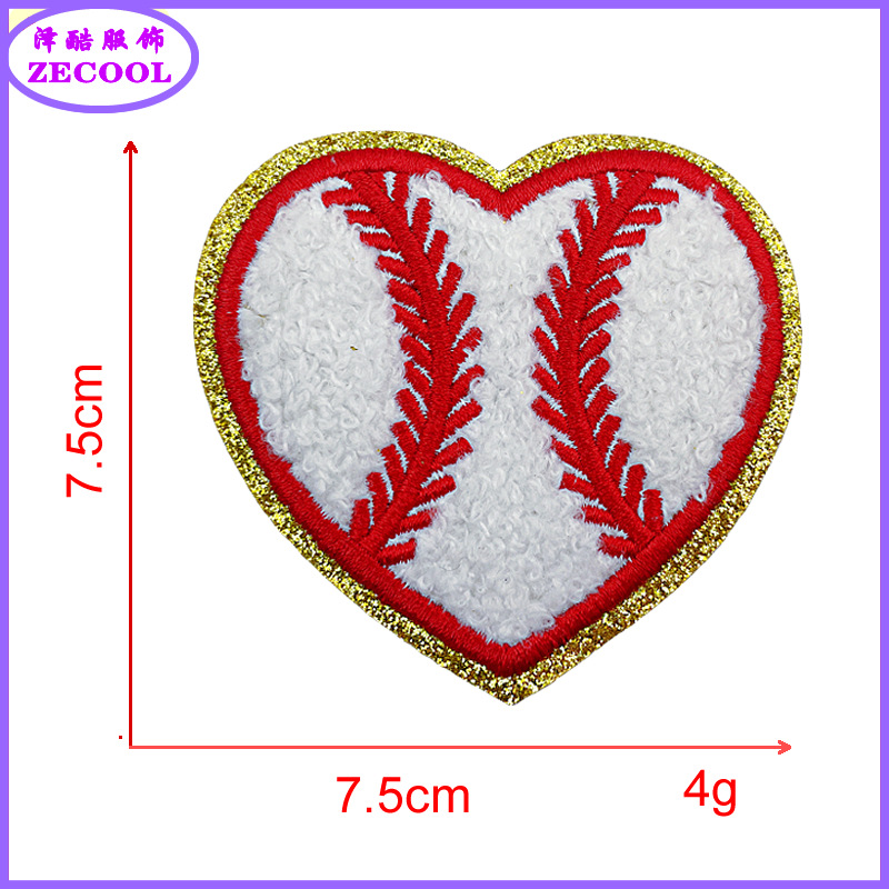 그릿 바닥 * 흰색 * 야구 사랑 * 높은 7.5cm * 혼합 자수
