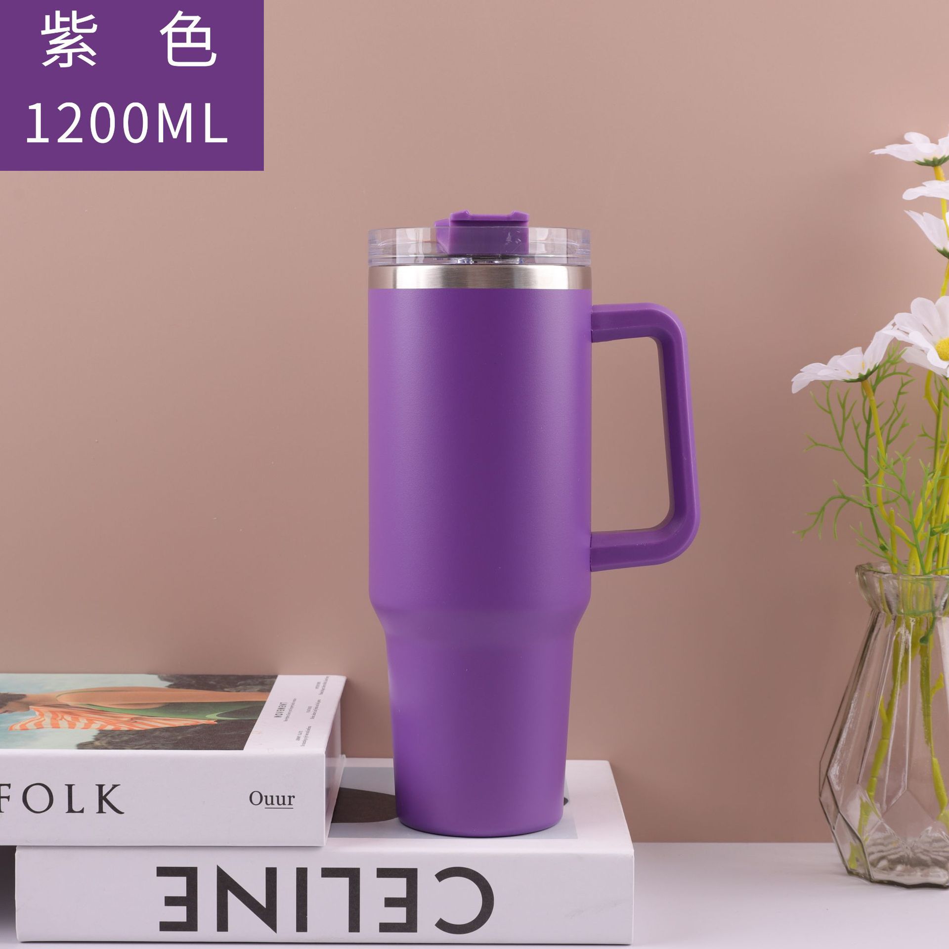 Amazon 40oz generación de mango de aislamiento de acero inoxidable taza de automóvil portátil al aire libre taza de hielo taza de aislamiento de agua fría