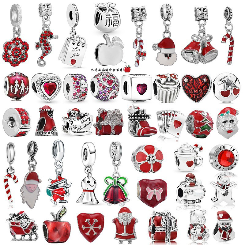 Red cartoon diy beaded jewelry string fashion red Christmas Valentine's Day jewelry accessories factory wholesale Red cartoon diy beaded jewelry string fashion red Christmas Valentine's Day jewelry accessories factory wholesale