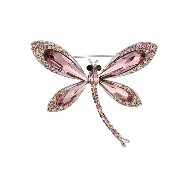 Spilla a libellula in cristallo di lusso per donna accessorio_voghion.com