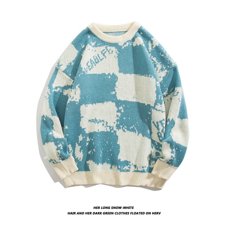 Demi-season retro design colored trend knitted brand sweater for men…