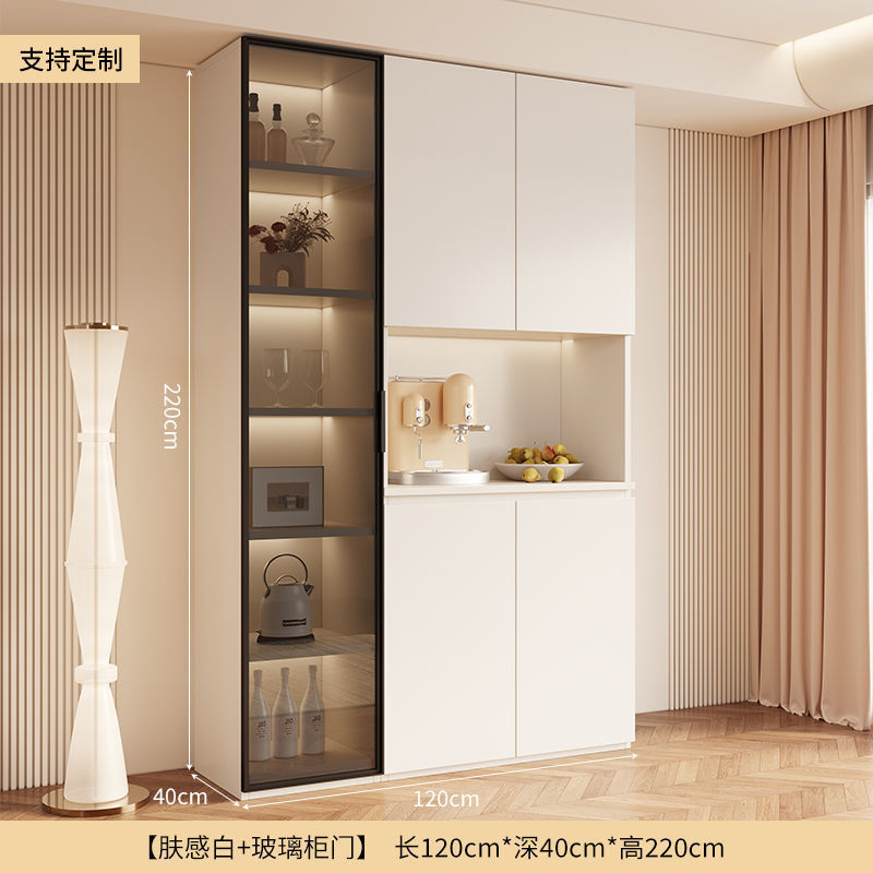 餐边柜高柜靠墙一体客厅餐厅储物柜厨房橱柜玻璃酒柜茶水柜子|undefined