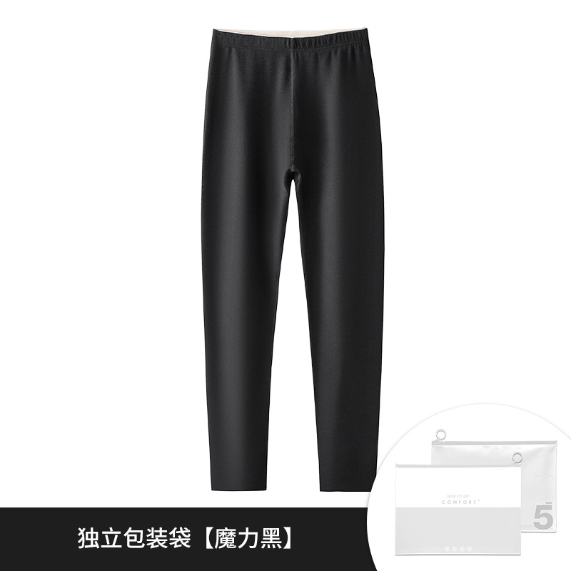 [Contiene seda] Pantalones térmicos sin costuras de lana para mujer transfronterizos de otoño e invierno más leggings de color sólido engrosados de terciopelo en stock