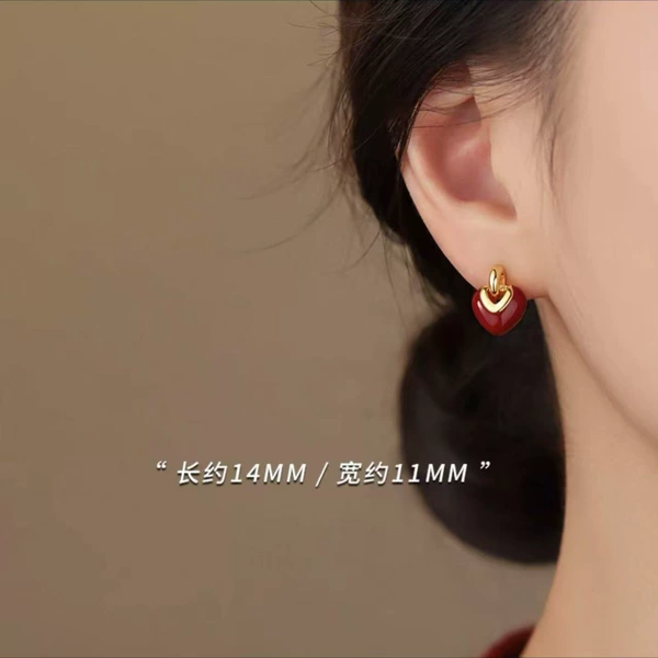 Red love earrings (price of two)