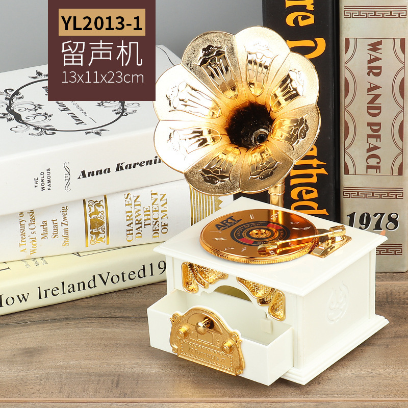 Gramófono europeo clásico blanco