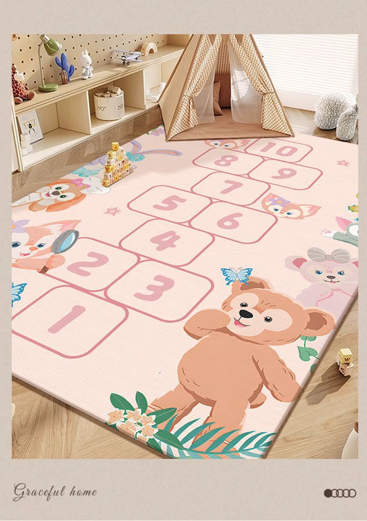 Living Room Carpet Cartoon Game Hopscotch Checkered Carpet New Children's Learning Area Play Carpet Educational Floor Mat