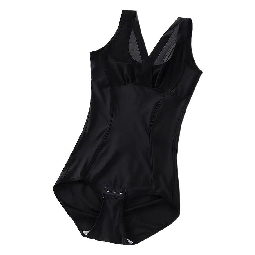 Verano postparto delgado con cuello en V de una pieza de corsé que forma el vientre que forma el corsé cintura que forma la ropa interior de seda de hielo transpirable