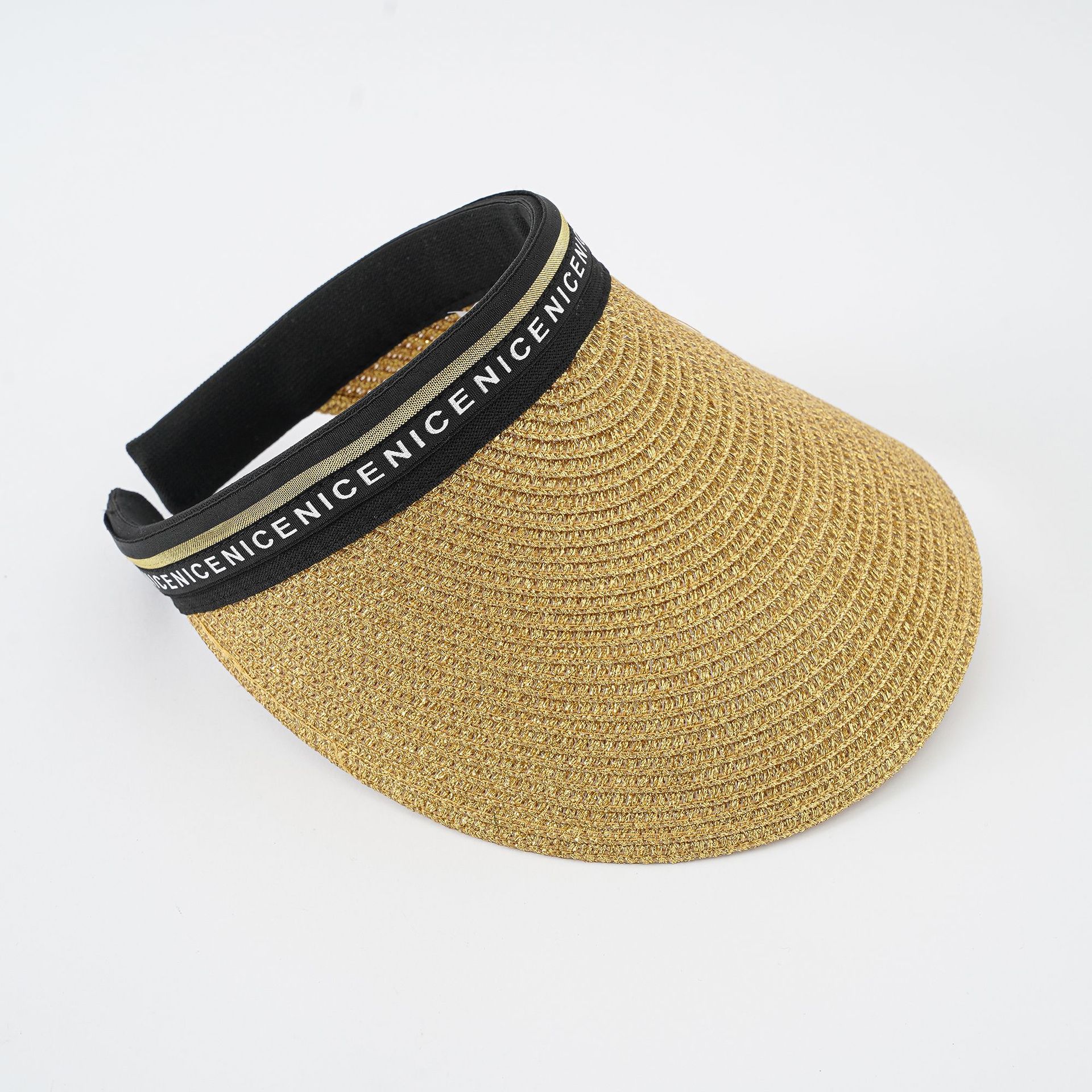 Sombrero de paja de verano sombrero de paja estilo coreano carta diadema sombrero de paja playa vacaciones protección solar