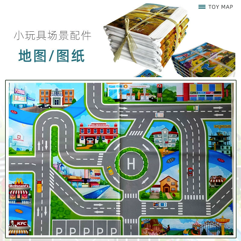 Детские игрушки играть в автомобильный игровой коврик игровой дом дорожные знаки модель автомобиля парковка карта сцены в наличии оптом