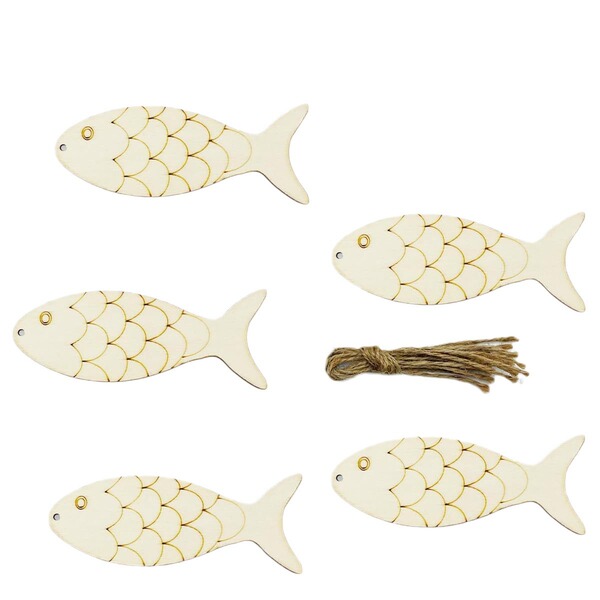 30 unfinished fish -shaped wood hollow fish and wood DIY crafts…