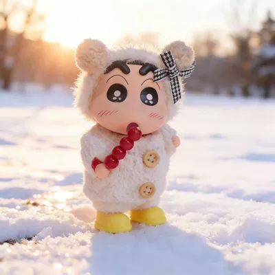Sweater Snow Boots Crayon Shin-Chan Figurine Candied Hawthorn Blind Box Cute Home Decor Car Toy Trendy Doll Gift (Car ornaments) - 10cm-snow-boots-bear-beibei-with-clothing-snow-boots-candied-haws