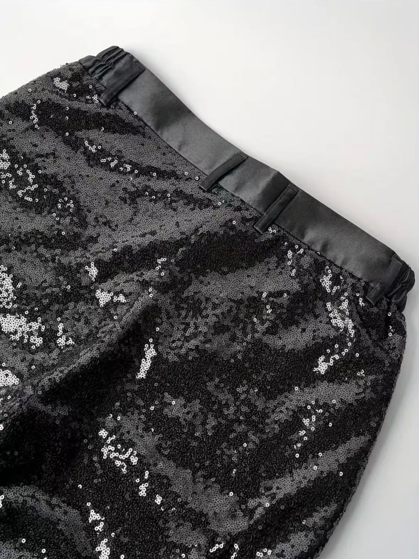 Slim Fit Sequin Suit Trousers For Men Sparkling Party Pants_voghion.com