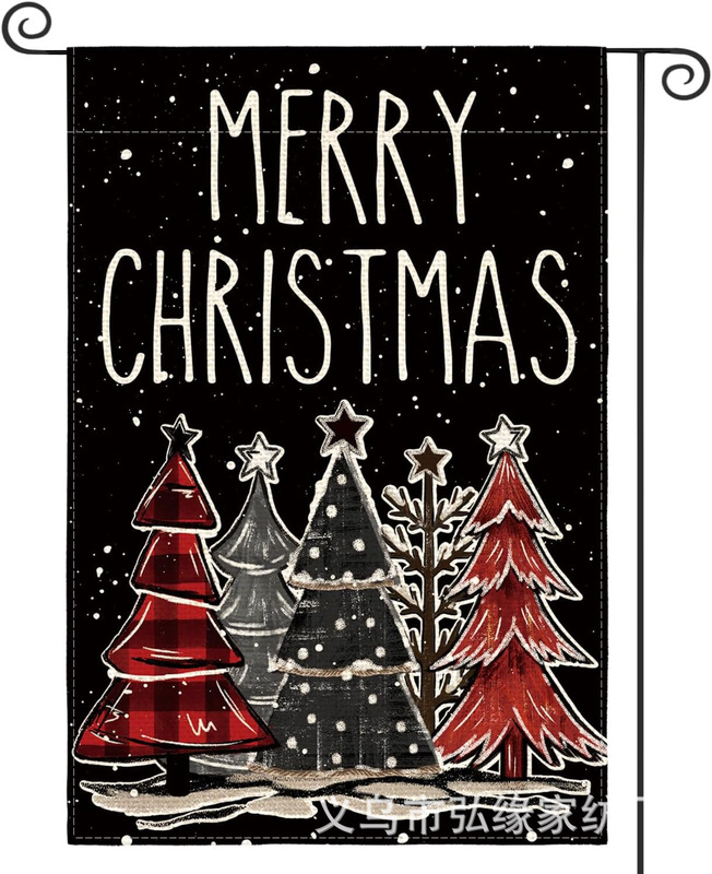 アマゾンの新しいクリスマスガーデン旗水彩シリーズの模様両面印刷クリエイティブクリスマス風雰囲気旗|undefined
