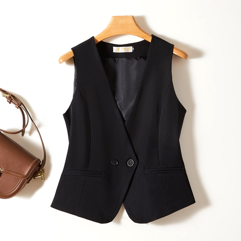 2026 Summer New Style Suit Vest New Outerwear Layered Vest Women's Sleeveless Vest Short Top A11003
