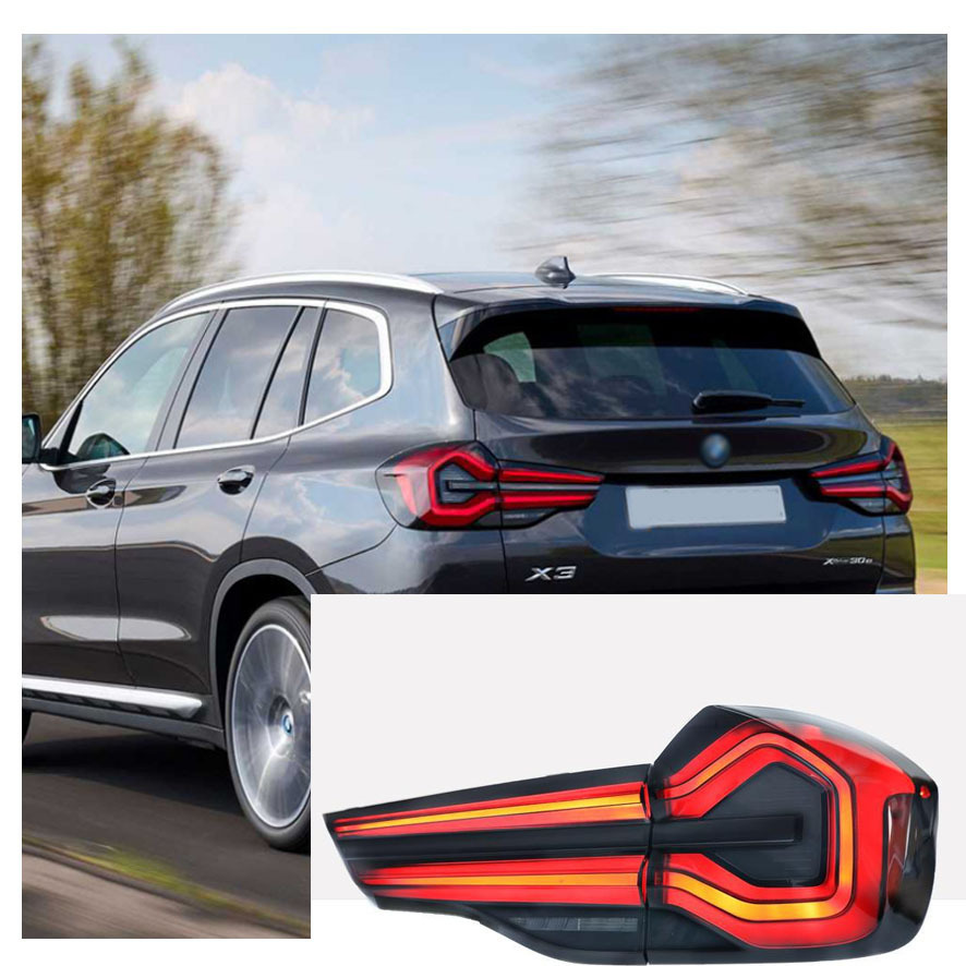 Aplicable a BMW X3 conjunto de luces traseras modificado LED freno de servicio dirección fluorescente 20 - 23