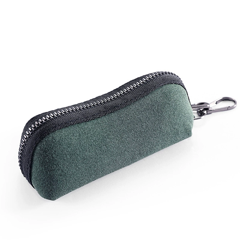 Universal key bag, capacious small storage system with zipper, small bag, genuine leather