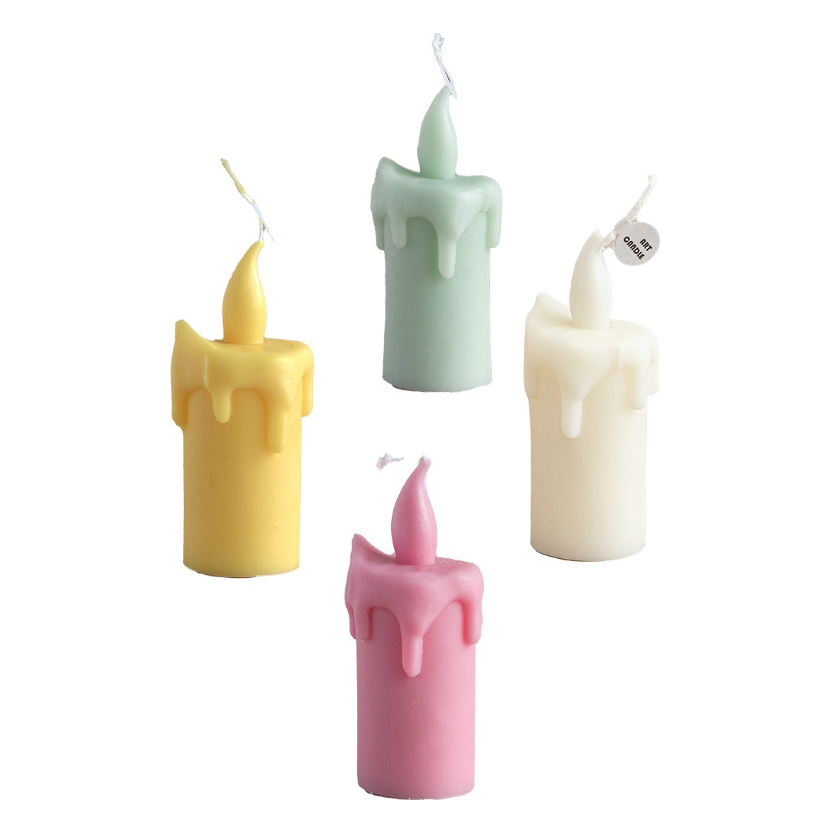 Transfronterizo dedicado hecho a mano lágrimas llama forma creativa vela mano regalo decoración del hogar rojo Amarillo Blanco verde