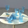7 blue cups