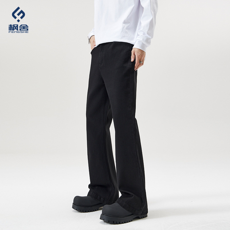 Spring 2025 Stretch Bajia Scimitar Weila Jeans Men's Slim-fit Leg Long bootcut Long Pants