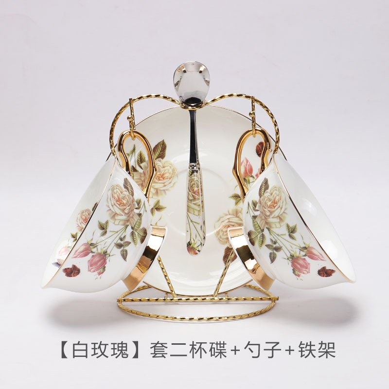 De estilo europeo de alta gama exquisito hueso China taza de café y platillo traje británico tarde juego de té caja de regalo