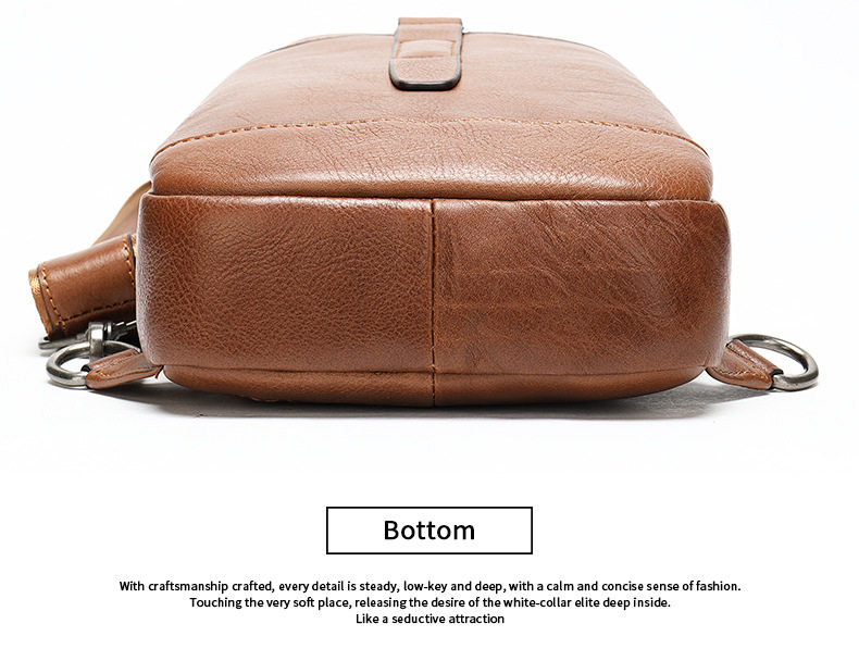 Túi đeo chéo nam đeo ngực da bò lớp đầu 17×5×30,5 cm — 20202 màu đen, 698 màu đen, Cà phê 698, 9011 màu đen chi tiết 15