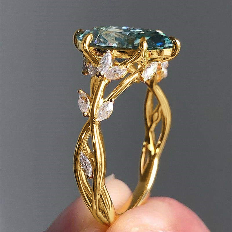 7g Weight 0.03µm Gold Plating Thickness Water Plating Gold Plating Process KC Golden Plated Plating Material Zircon Inlay Material Rings Classification 1 Piece Quantity Holiday, Daily Occasion Copper Material Leaf Pattern All Seasons Season Women's Gender Elegant, Novelty Style Claw Setting Craft Wholesale Jewelry Elegant Novelty Leaf Copper Zircon Rings 9