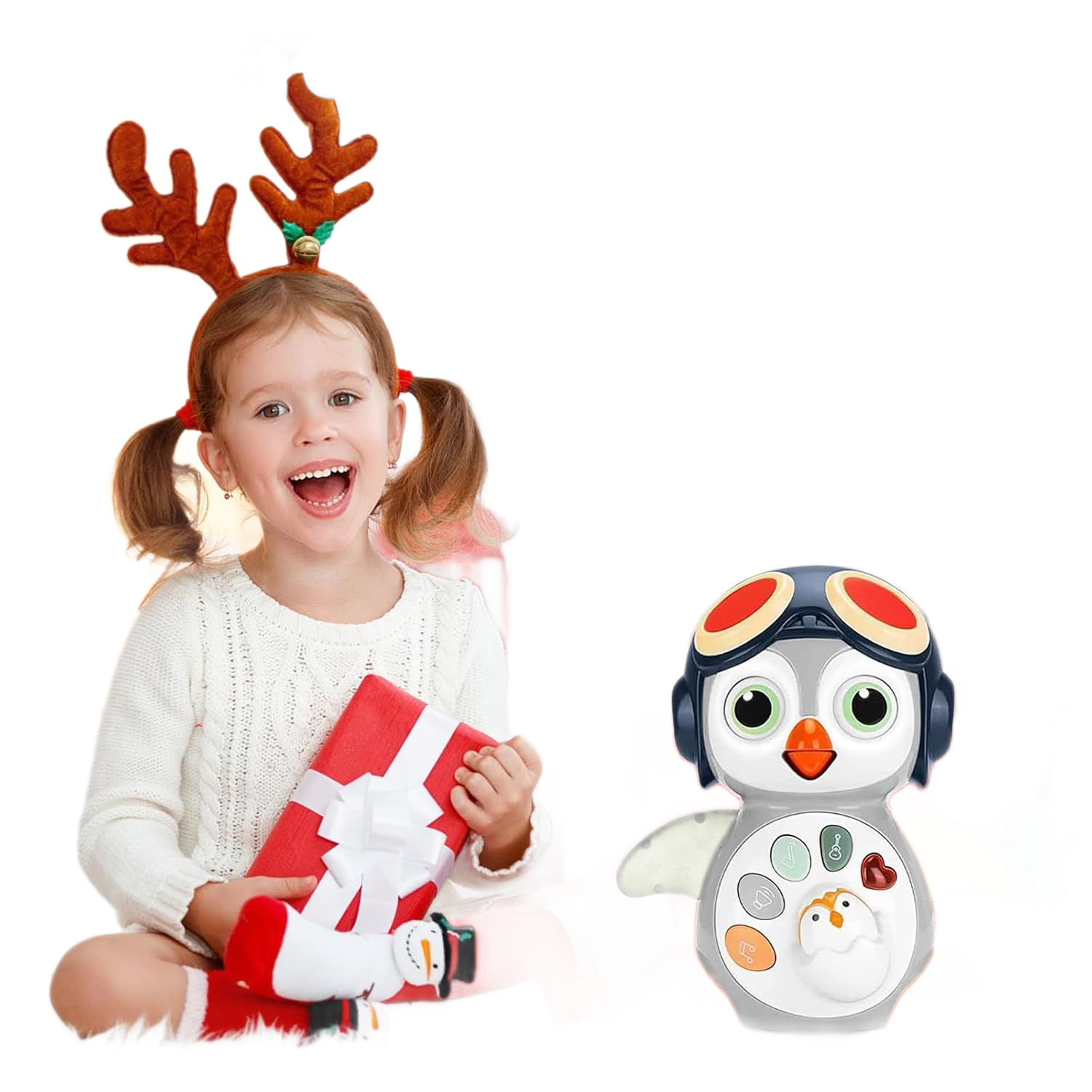 Transfronterizo Chenghai eléctrico universal swing pingüino juguetes musicales iluminación de la enseñanza temprana máquina de historias juguetes para niños al por mayor