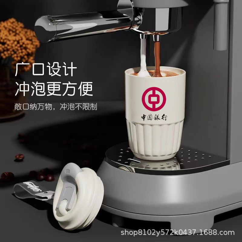 コーヒーカップ陶磁器316ステンレスネット赤プレゼント高颜値保温カップ携帯付きカップサブネット赤カップ|undefined