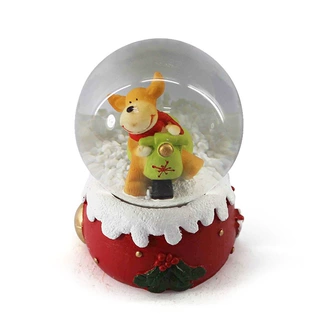 加工定制树脂工艺品圣诞鹿雪花球摆件 创意水球节日礼品桌面摆饰