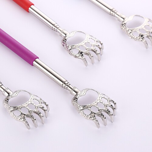 Back Scratchers for the Elderly, Extendable Stainless Steel Cute Bear Claw Scratchers, Self-Satisfying Scratch Comb