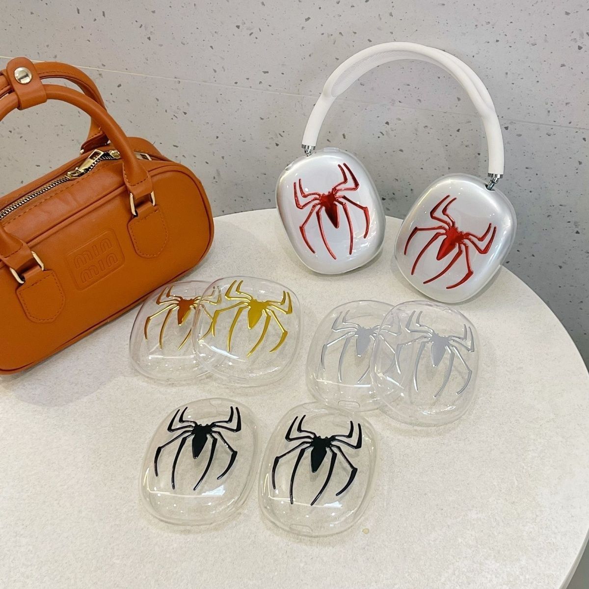 Ins Silver Cute Spider para Apple Headset AirpodsMax Bluetooth Case Max image 2